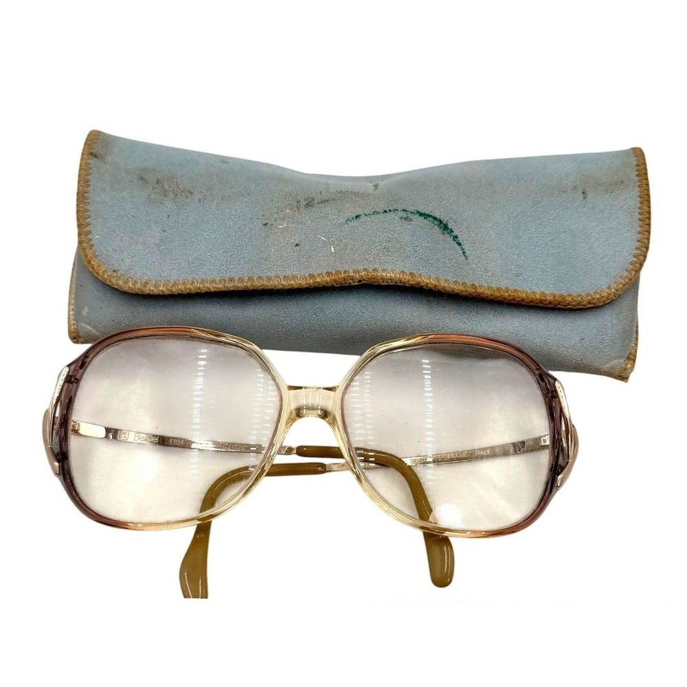Vintage BerDel 4104 Oversized Frames Made Italy 1970s Brown Blue Case Retro